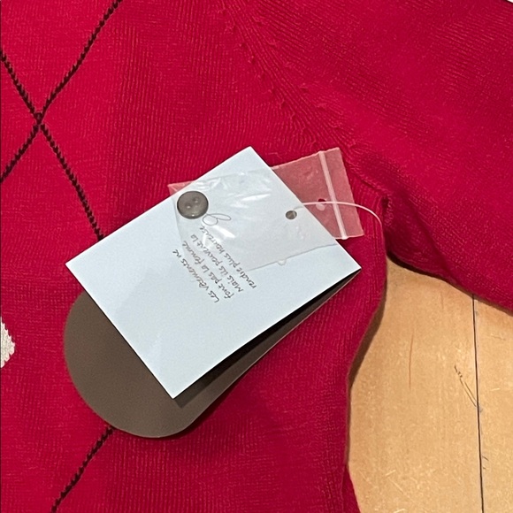 NWT Jessica Red Argyle Cardigan - Picture 7 of 9